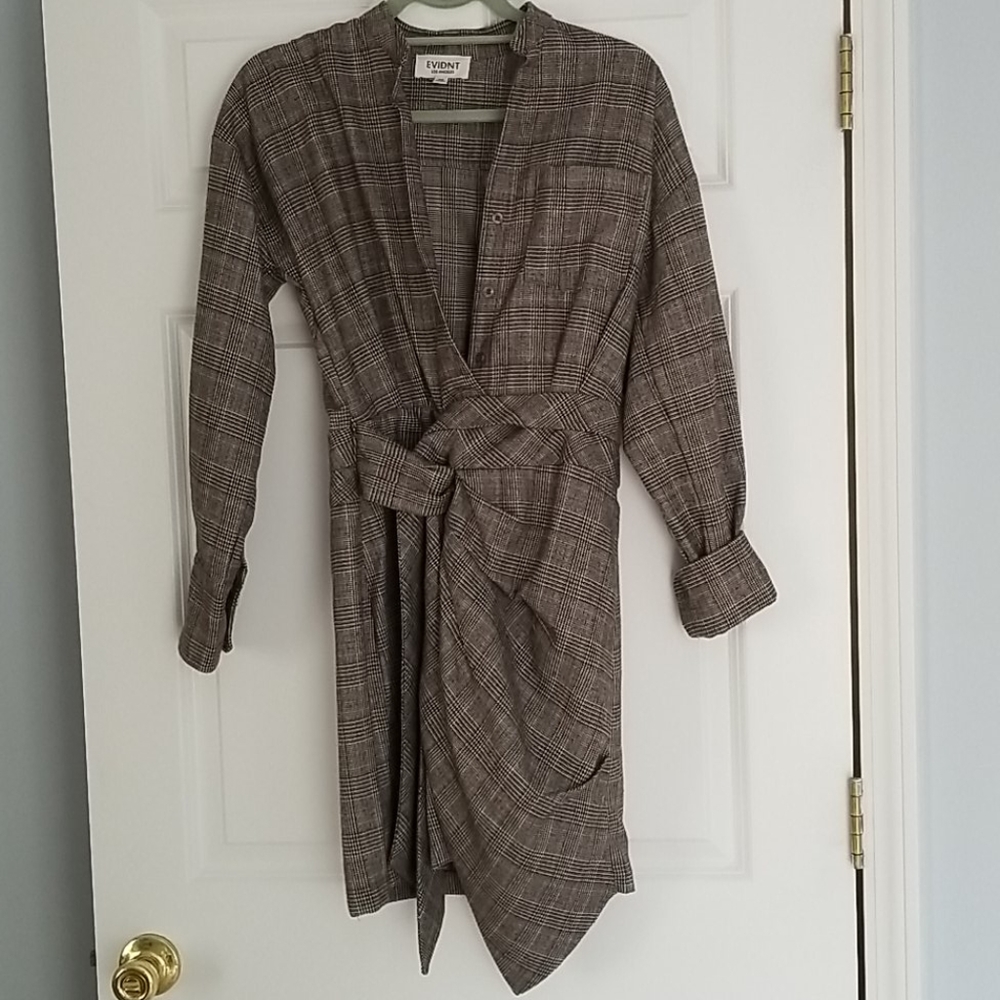 Evidnt twist detailed dress brown multi XS